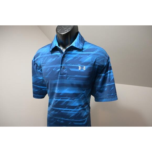 Under Armour Golf Polo HeatGear Loose Short Sleeve Graphic Shirt Mens Sz Medium - Picture 1 of 10